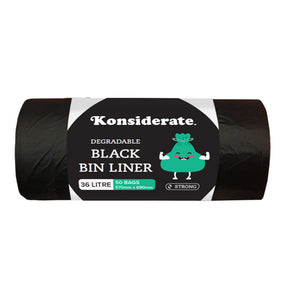 36L Degradable Black Bin Liner (1000 bags/ctn)
